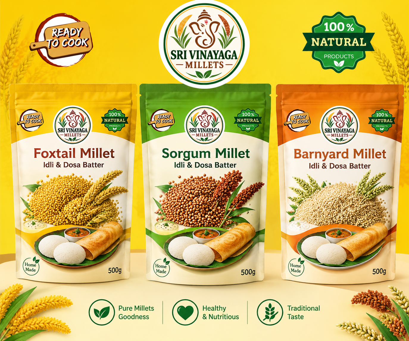 sri vinayaga millet batter trio
